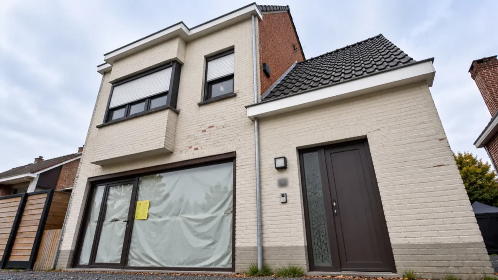 Gevelrenovatie Evergem: de verouderde voorgevel vóór de werken