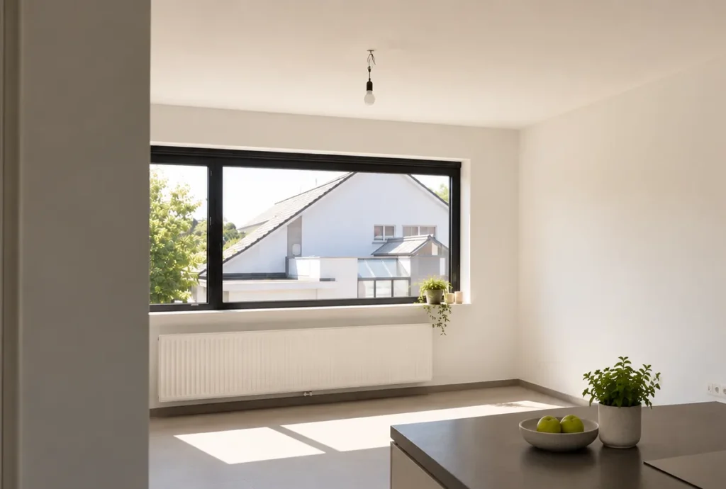 Totaalrenovatie Latem: de leefruimte met het grote nieuwe raam