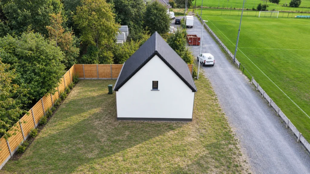 Totaalrenovatie Wetteren: de woning en de tuin van bovenaf