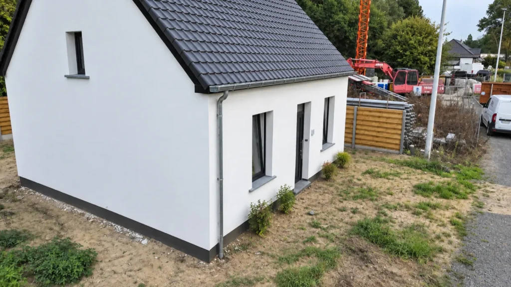 Totaalrenovatie Wetteren: de nieuwe witte gevel en het nieuwe dak