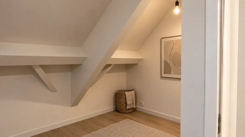 Totaalrenovatie Wetteren: de zolderruimte onder de vernieuwde dakconstructie