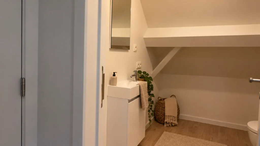 Totaalrenovatie Wetteren: het nieuwe toilet onder het dak